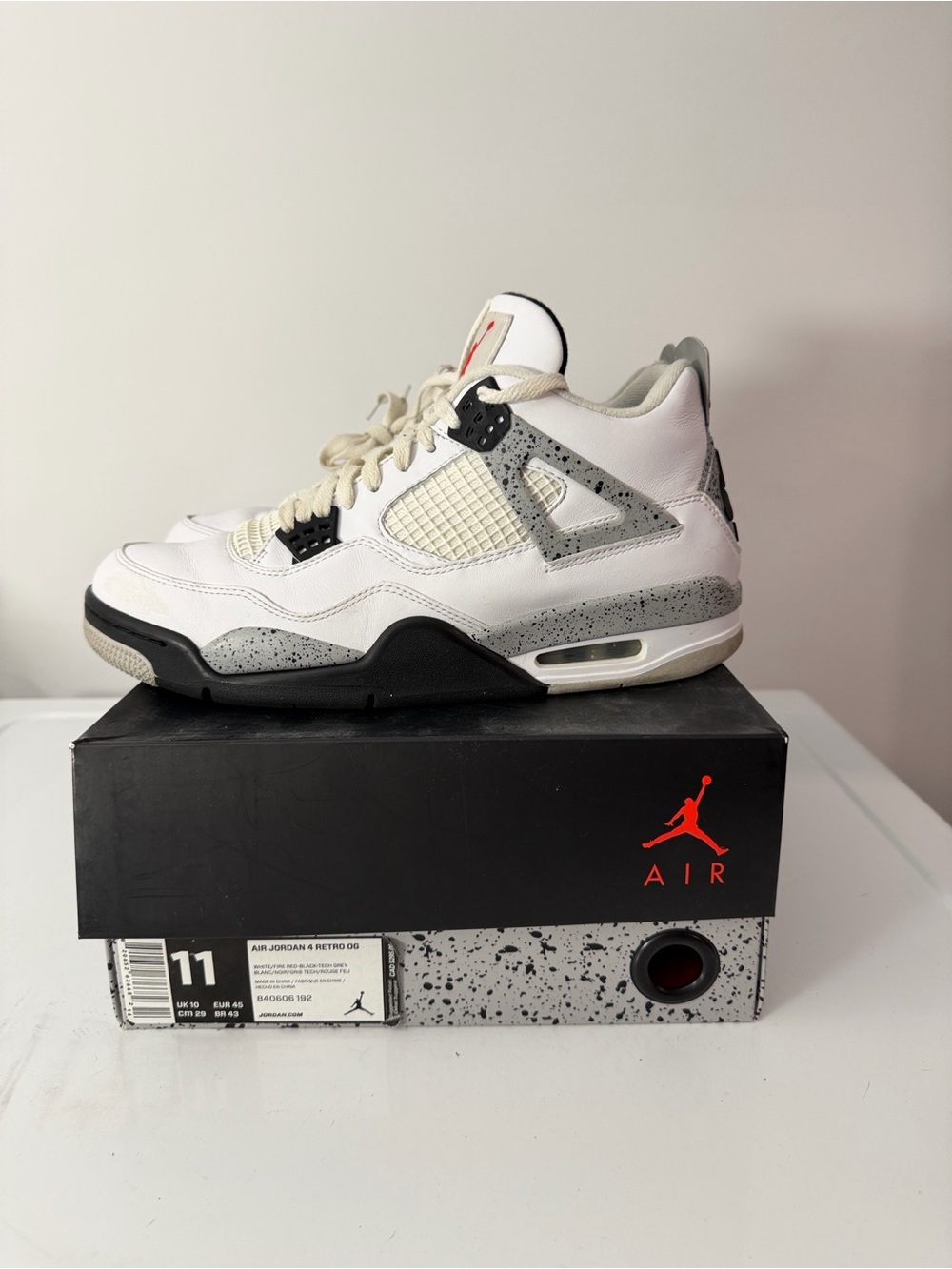 Air Jordan IV retro OG 2016 White Cement Retro 4  *** missing right insole
